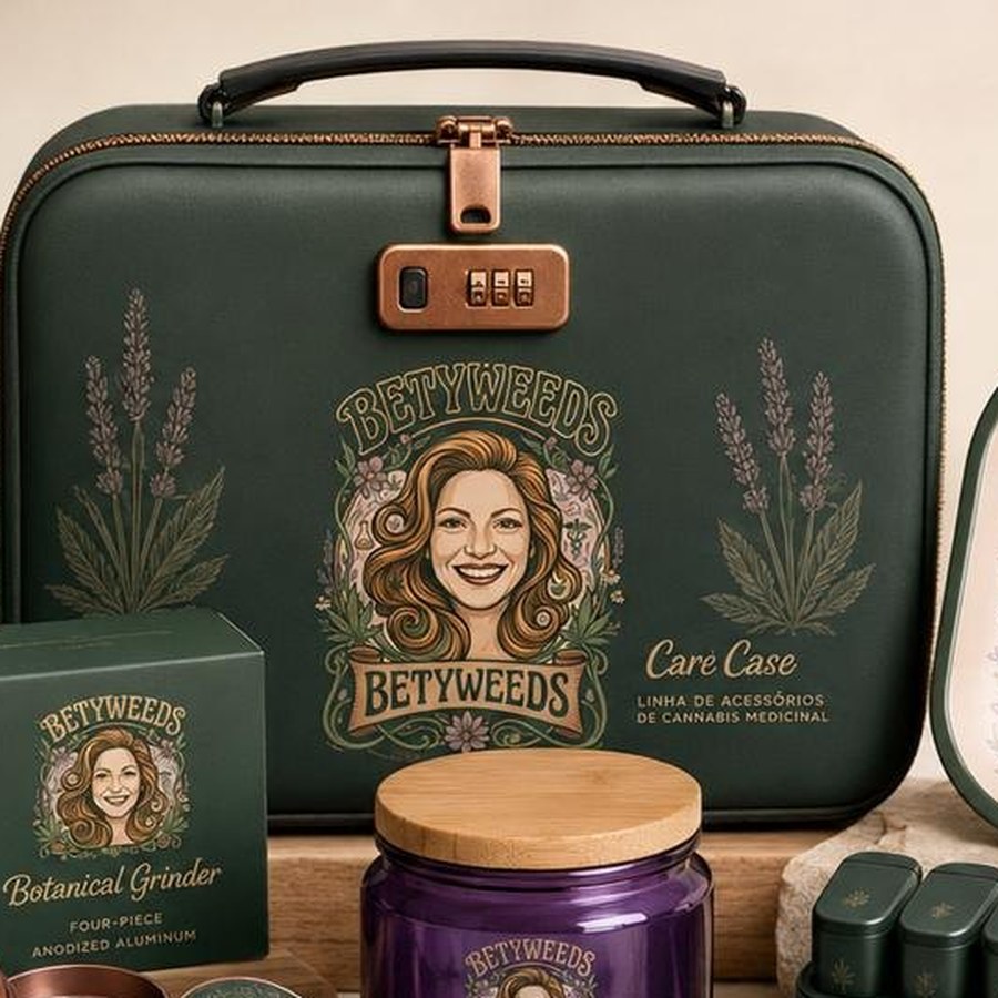 Care Case da linha Betyweeds — Maleta com segredo de três dígitos e espuma recortada para a linha inteira.
